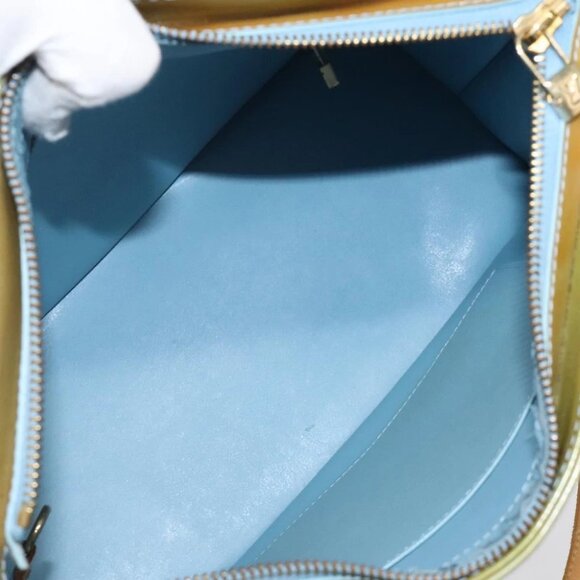 LOUIS VUITTON Monogram Vernis Houston Hand Bag Baby Blue - Picture 12 of 14